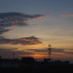 The morning sun rises.