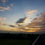 朝焼けと光芒のコラボ♪